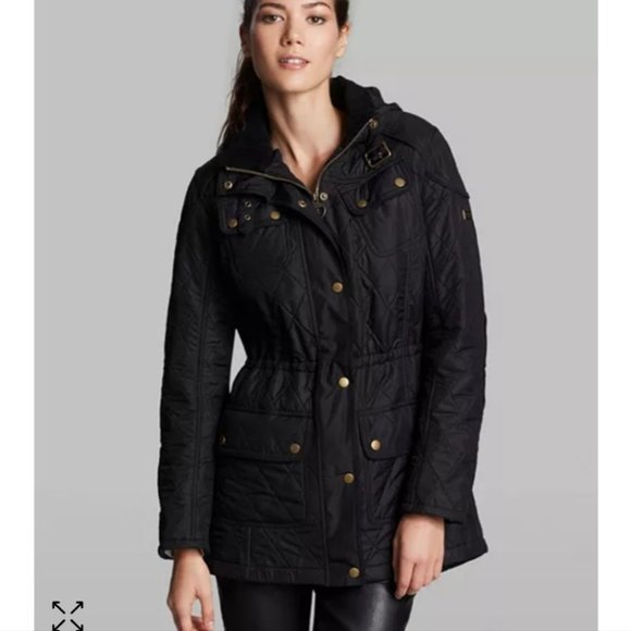 Barbour Jackets & Blazers - Barbour arrow quilted anorak parka hooded utility jacket  black size 12